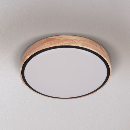 Brilagi - LED dimmbare Deckenleuchte GLORIA LED/48W/230V 3000-6500K Eiche Ø 40 cm + Fernbedienung