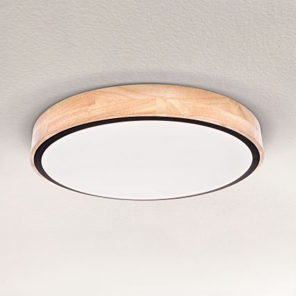 Brilagi - LED dimmbare Deckenleuchte GLORIA LED/48W/230V 3000-6500K Eiche Ø 40 cm + Fernbedienung