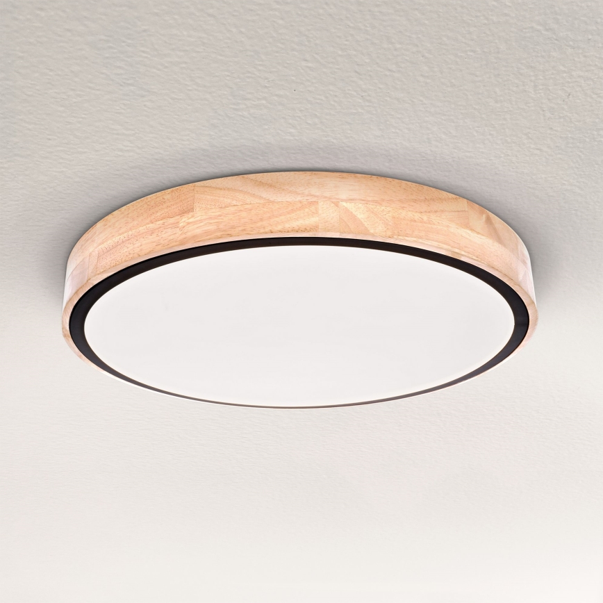 Brilagi - LED dimmbare Deckenleuchte GLORIA LED/48W/230V 3000-6500K Eiche Ø 40 cm + Fernbedienung