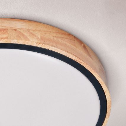 Brilagi - LED dimmbare Deckenleuchte GLORIA LED/48W/230V 3000-6500K Eiche Ø 40 cm + Fernbedienung