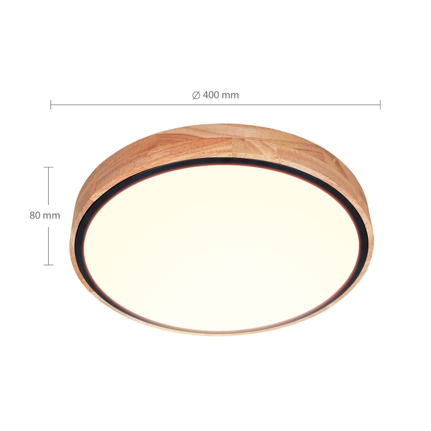 Brilagi - LED dimmbare Deckenleuchte GLORIA LED/48W/230V 3000-6500K Eiche Ø 40 cm + Fernbedienung