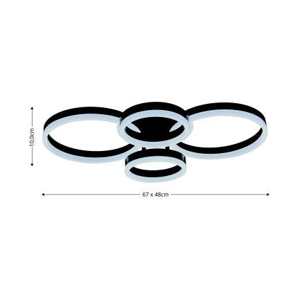 Brilagi - LED dimmbare Deckenleuchte ORBITS LED/49W/230V 3000/4000/6000K + Fernbedienung