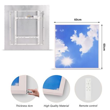 Brilagi - Dimmbare LED-Deckenleuchte SLIMFRAME LED/58W/230V 60x60 cm 3000-6000K silber/blau + Fernbedienung