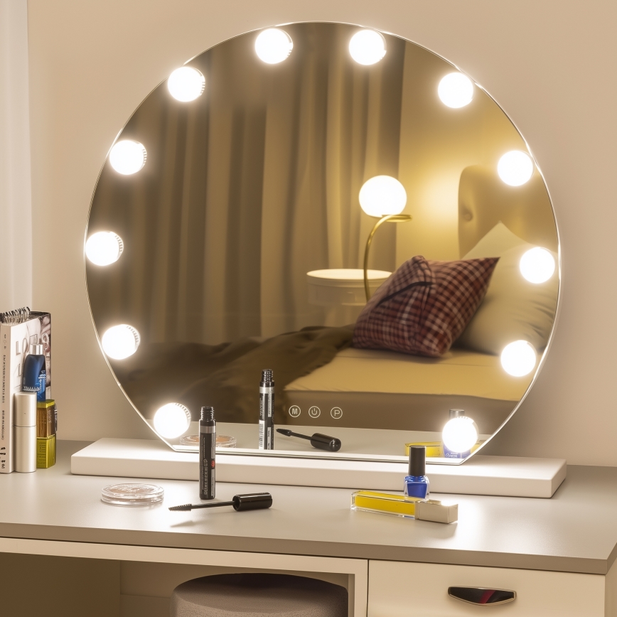 Brilagi - LED dimmbares Make-up-Spiegel HOLLYWOOD LED/12W/230V 3000/4000/6500K