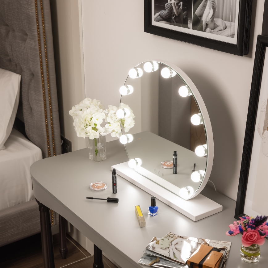 Brilagi - LED dimmbares Make-up-Spiegel HOLLYWOOD LED/12W/230V 3000/4000/6500K