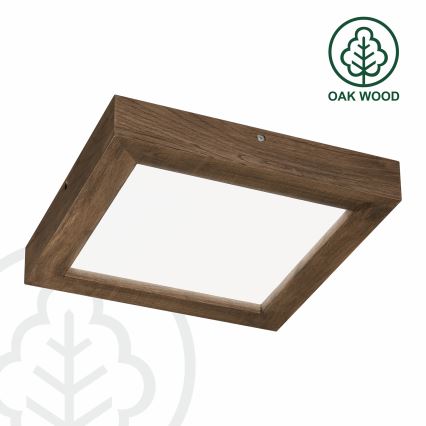 Brilagi - LED dimmbares Badezimmer-Deckenleuchte WOODY FRAME LED/24W/230V Eiche Nussbaum 30x30 cm 3000-6000K IP44 + Fernbedienung