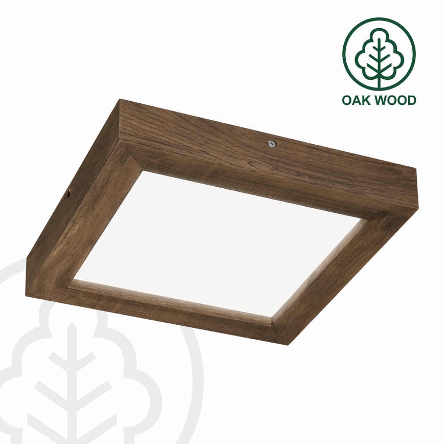 Brilagi - LED dimmbares Badezimmer-Deckenleuchte WOODY FRAME LED/24W/230V Eiche Nussbaum 30x30 cm 3000-6000K IP44 + Fernbedienung