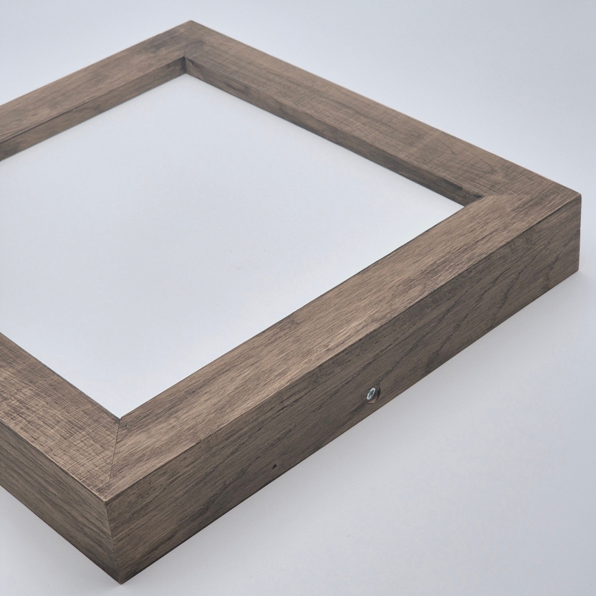 Brilagi - LED dimmbares Badezimmer-Deckenleuchte WOODY FRAME LED/24W/230V Eiche Nussbaum 30x30 cm 3000-6000K IP44 + Fernbedienung
