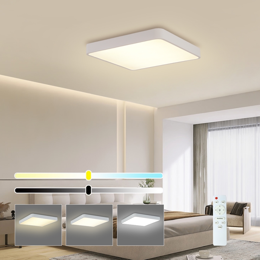 Brilagi - LED dimmbares Deckenleuchte POOL LED/48W/230V 3000-6000K 50x50 cm weiß + Fernbedienung