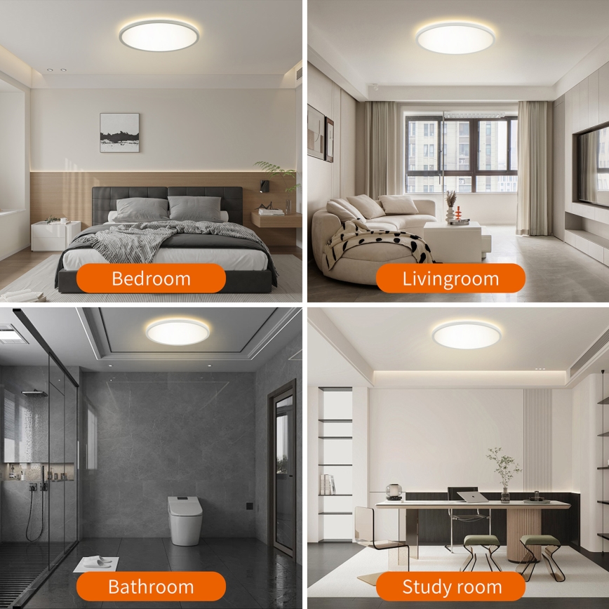 Brilagi - LED dimmbares Deckenleuchte ULTRA SLIM LED/18W/230V 2700-6500K Ø 30 cm weiß + Fernbedienung