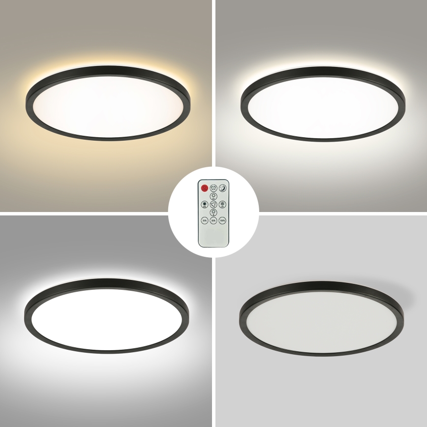 Brilagi - LED dimmbare Deckenleuchte ULTRA SLIM LED/24W/230V 2700-6500K Ø 42 cm schwarz + Fernbedienung