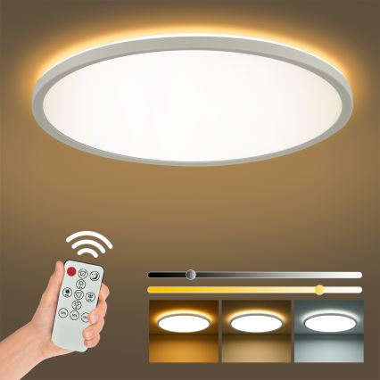 Brilagi - LED dimmbare Deckenleuchte ULTRA SLIM LED/24W/230V 2700-6500K Ø 42 cm Weiß + Fernbedienung