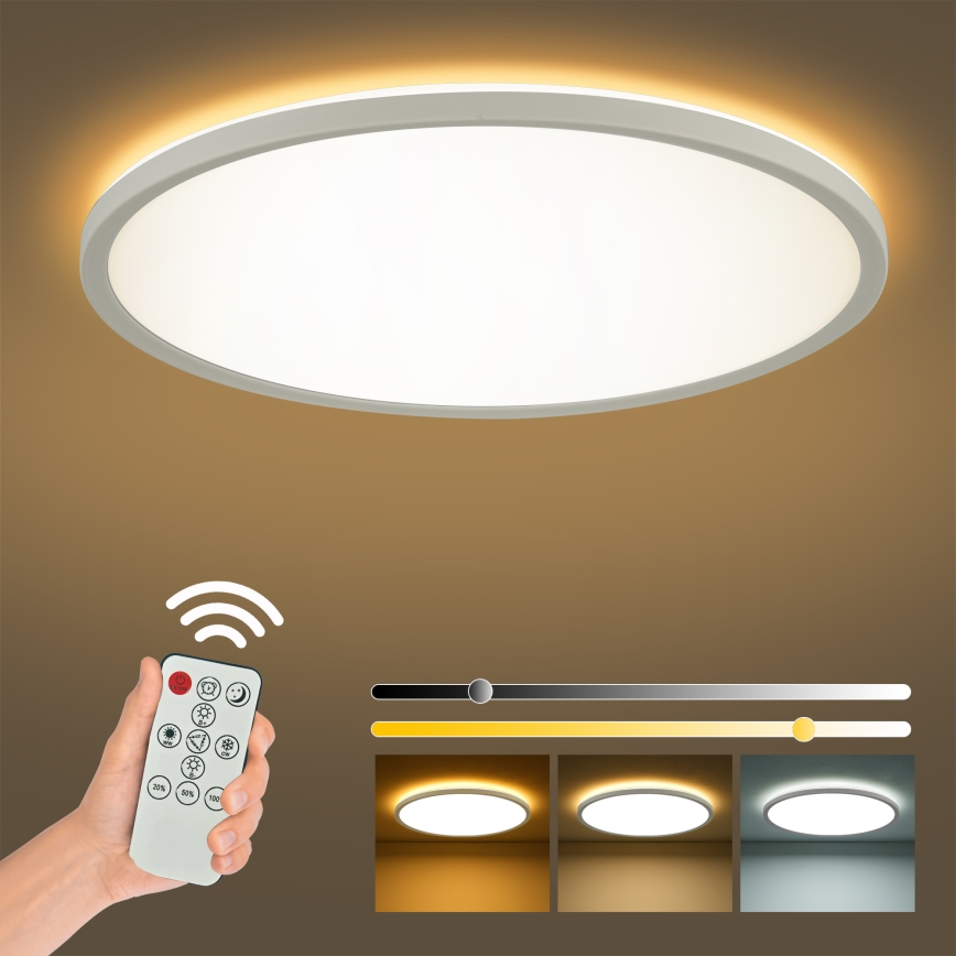Brilagi - LED dimmbare Deckenleuchte ULTRA SLIM LED/24W/230V 2700-6500K Ø 42 cm Weiß + Fernbedienung