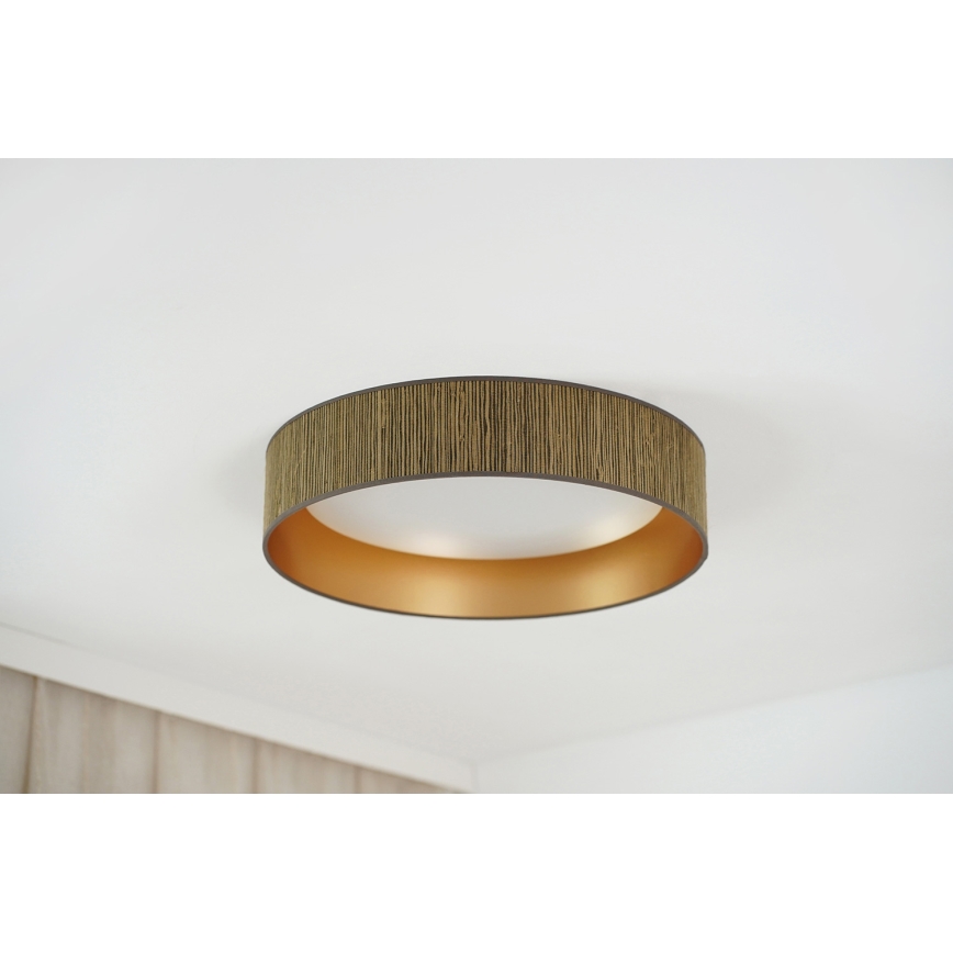 Brilagi - LED dimmbares Deckenleuchte VEGAS SHINE LED/24W/230V 3000/4000/6500K Strohbraun/Gold + Fernbedienung