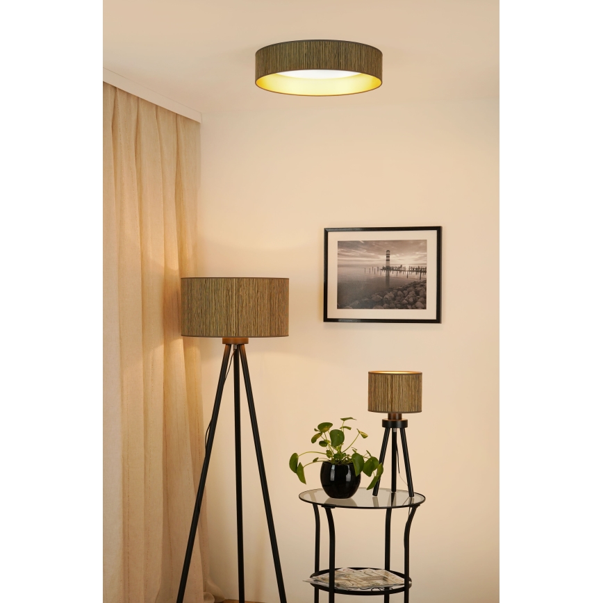 Brilagi - LED dimmbares Deckenleuchte VEGAS SHINE LED/24W/230V 3000/4000/6500K Strohbraun/Gold + Fernbedienung