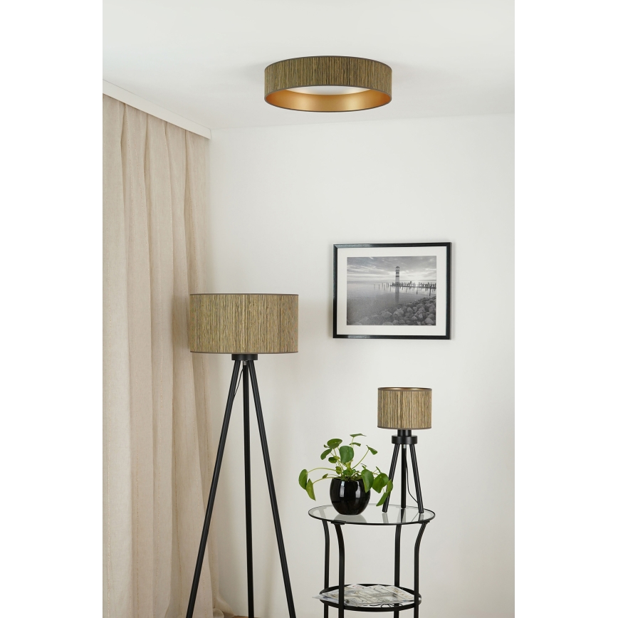 Brilagi - LED dimmbares Deckenleuchte VEGAS SHINE LED/24W/230V 3000/4000/6500K Strohbraun/Gold + Fernbedienung