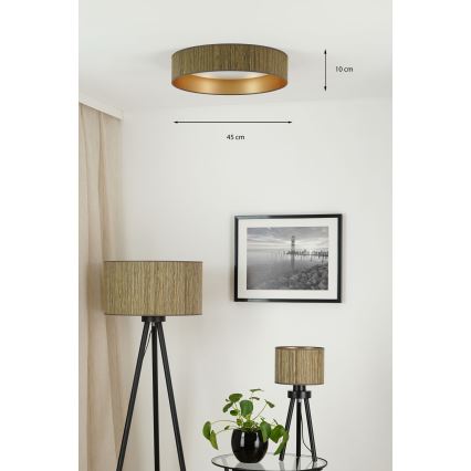 Brilagi - LED dimmbares Deckenleuchte VEGAS SHINE LED/24W/230V 3000/4000/6500K Strohbraun/Gold + Fernbedienung