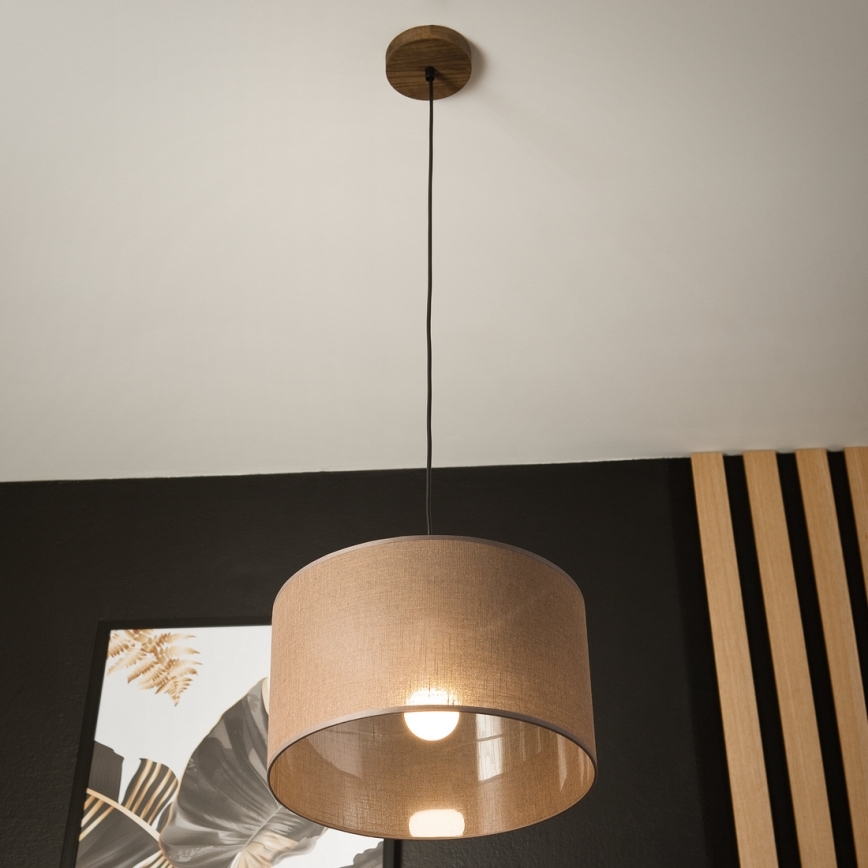 Brilagi - LED Hängeleuchte an Kabel ANTHONY 1xE27/60W/230V Eiche Nussbaum/Braun