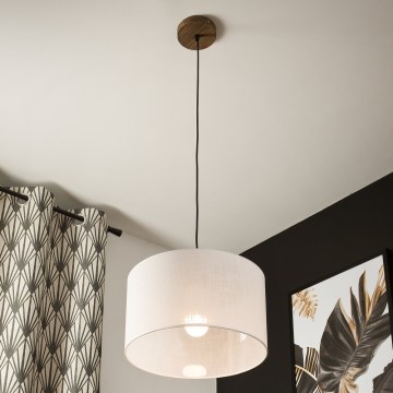 Brilagi - LED Hängeleuchte an Kabel ANTHONY 1xE27/60W/230V Eiche Nussbaum/Weiß