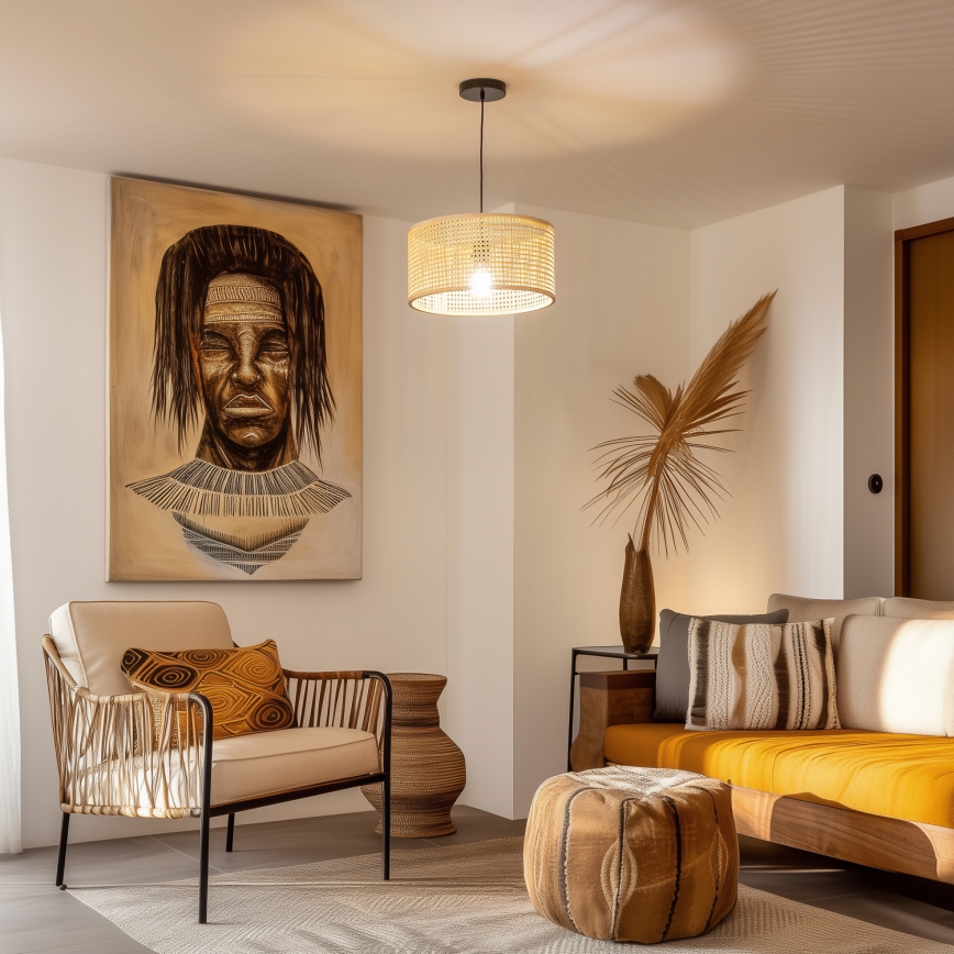 Brilagi - LED-Hängeleuchte an Kabel CERIA BOHO 1xE27/40W/230V Ø 40 cm Bambus