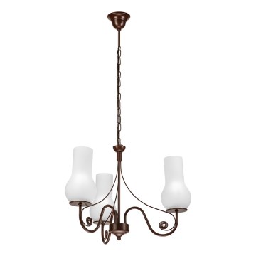 Brilagi - LED Hängeleuchte an Kette COTTAGE 3xE14/40W/230V braun/weiß
