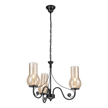 Brilagi - LED Hängeleuchte an Kette COTTAGE 3xE14/40W/230V schwarz/braun