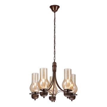 Brilagi - LED Hängeleuchte an Kette COTTAGE 5xE14/40W/230V Eiche/braun