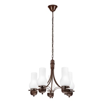 Brilagi - LED Hängeleuchte an Kette COTTAGE 5xE14/40W/230V Eiche/weiß
