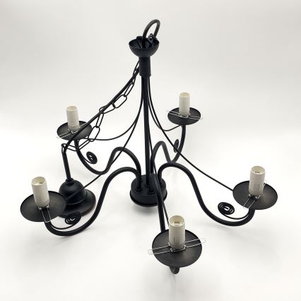 Brilagi - LED Hängeleuchte an Kette COTTAGE 5xE14/40W/230V schwarz/braun