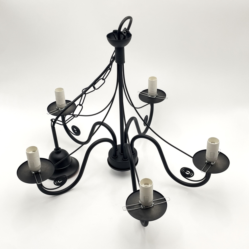 Brilagi - LED Hängeleuchte an Kette COTTAGE 5xE14/40W/230V schwarz/braun