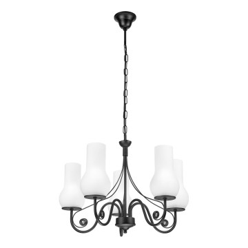 Brilagi - LED Hängeleuchte an Kette COTTAGE 5xE14/40W/230V schwarz/weiß