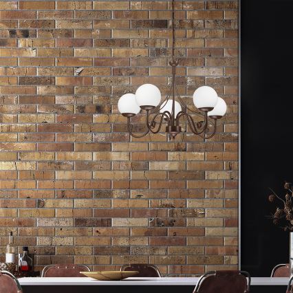 Brilagi - LED Hängeleuchte an Kette COTTAGE 5xG9/40W/230V braun/weiß