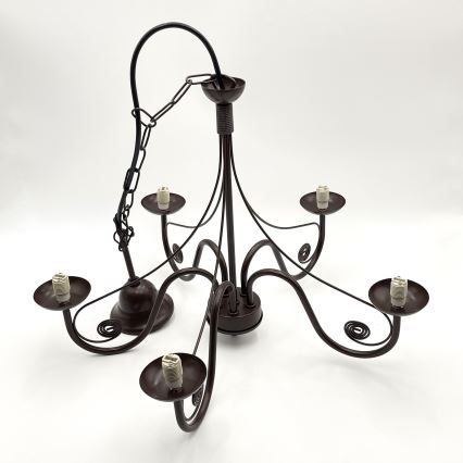 Brilagi - LED Hängeleuchte an Kette COTTAGE 5xG9/40W/230V braun/weiß