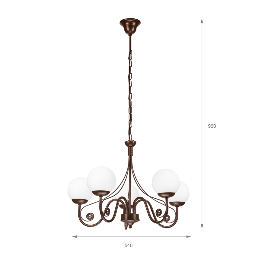 Brilagi - LED Hängeleuchte an Kette COTTAGE 5xG9/40W/230V braun/weiß