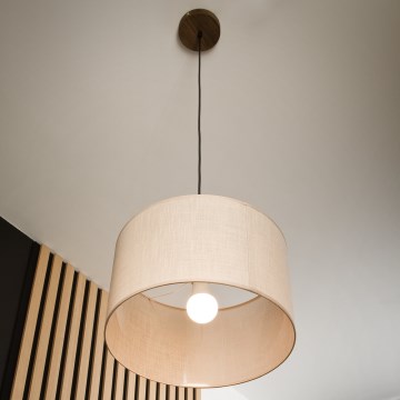 Brilagi - LED Hängeleuchte an Seil ANTHONY 1xE27/60W/230V Eiche Nussbaum/Beige