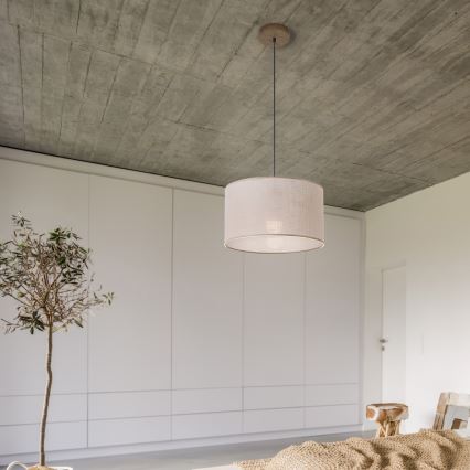 Brilagi - LED Hängeleuchte an Seil ANTHONY 1xE27/60W/230V Eiche Nussbaum/Beige