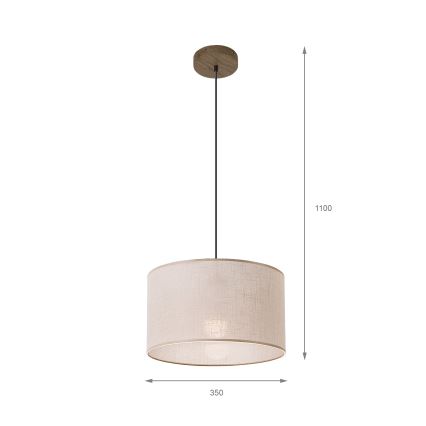Brilagi - LED Hängeleuchte an Seil ANTHONY 1xE27/60W/230V Eiche Nussbaum/Beige