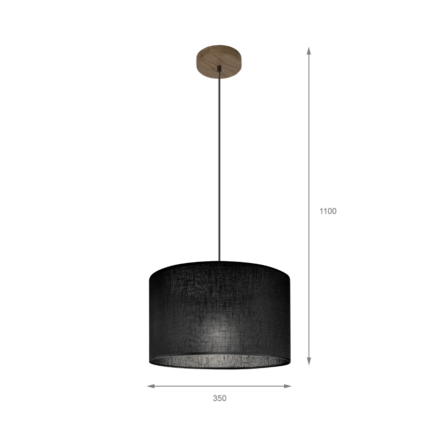 Brilagi - LED Hängeleuchte an Kabel ANTHONY 1xE27/60W/230V Eiche Nussbaum/Schwarz