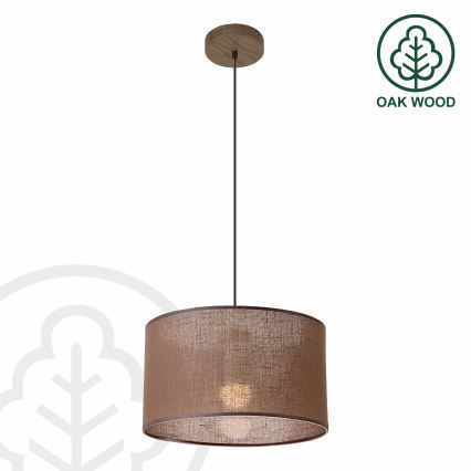 Brilagi - LED Hängeleuchte an Kabel ANTHONY 1xE27/60W/230V Eiche Nussbaum/Braun