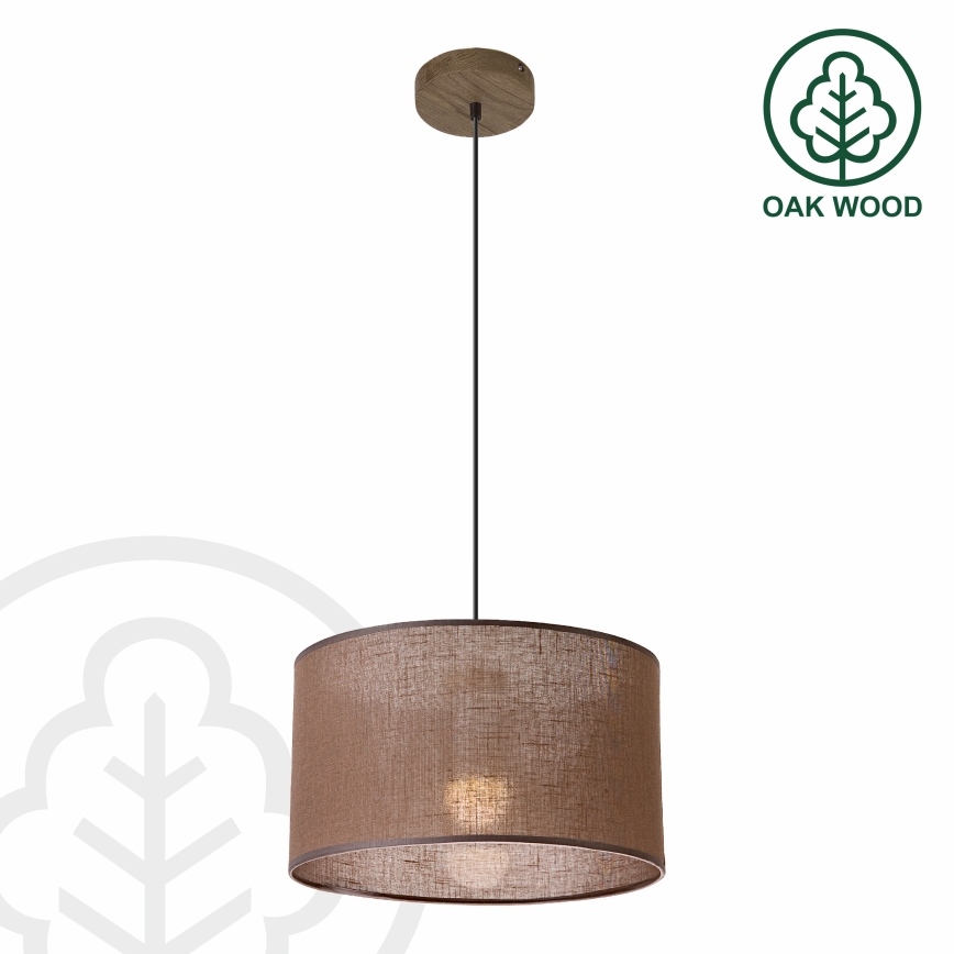 Brilagi - LED Hängeleuchte an Kabel ANTHONY 1xE27/60W/230V Eiche Nussbaum/Braun