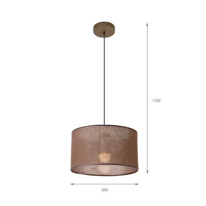 Brilagi - LED Hängeleuchte an Kabel ANTHONY 1xE27/60W/230V Eiche Nussbaum/Braun
