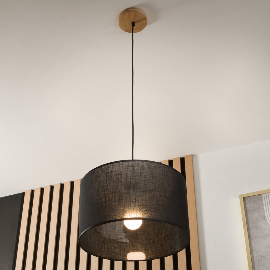 Brilagi - LED Hängeleuchte ANTHONY 1xE27/60W/230V Eiche/schwarz