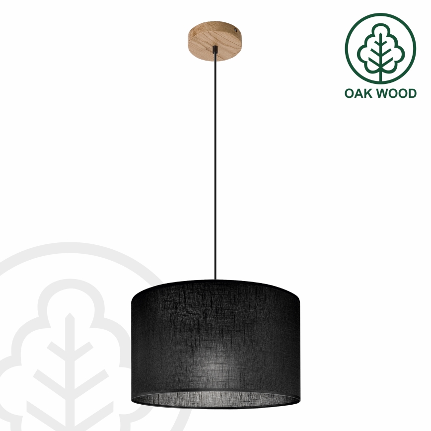 Brilagi - LED Hängeleuchte ANTHONY 1xE27/60W/230V Eiche/schwarz