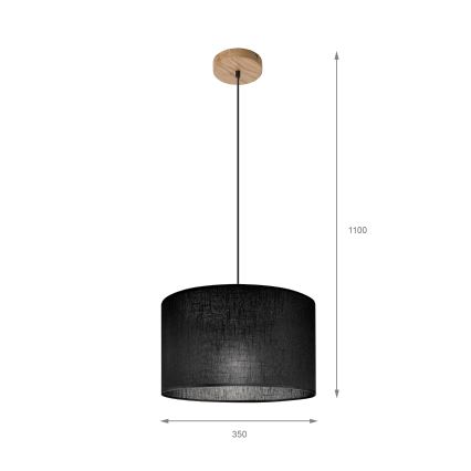 Brilagi - LED Hängeleuchte ANTHONY 1xE27/60W/230V Eiche/schwarz