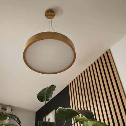 Brilagi - LED Hängeleuchte an Seil CARVALHO 3xE27/60W/230V Eiche Ø 47,5 cm