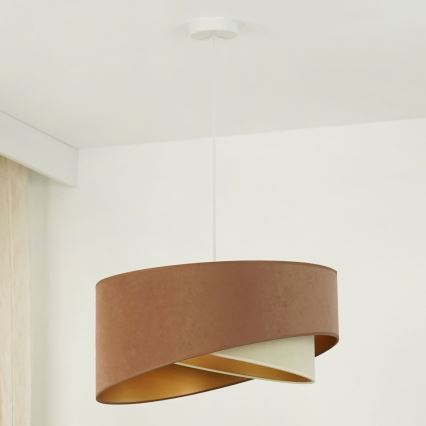 Brilagi - LED-Hängeleuchte LYRA 1xE27/15W/230V braun/cremefarben/golden