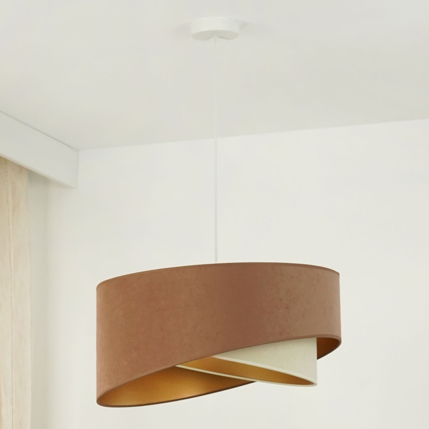 Brilagi - LED-Hängeleuchte LYRA 1xE27/15W/230V braun/cremefarben/golden