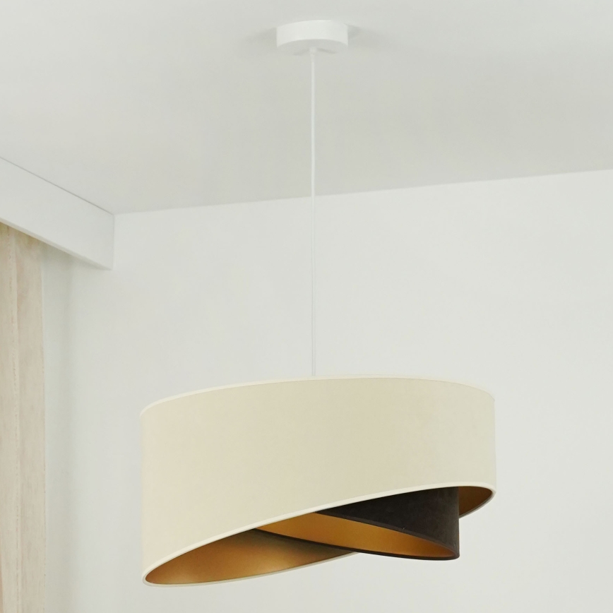Brilagi - LED-Hängeleuchte LYRA 1xE27/15W/230V cremefarben/schwarz/golden