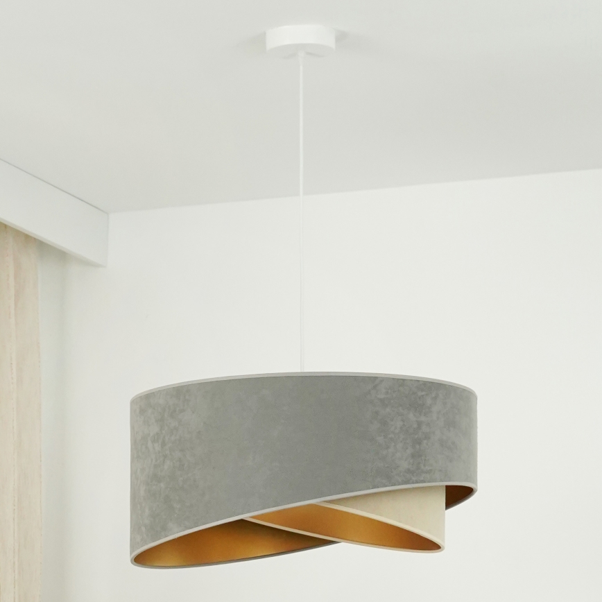 Brilagi - LED-Hängeleuchte LYRA 1xE27/15W/230V grau/beige/golden