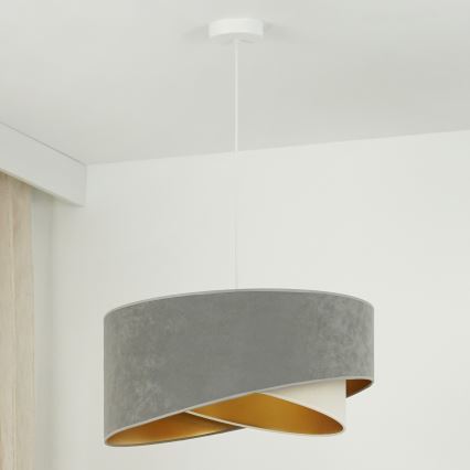 Brilagi - LED-Hängeleuchte LYRA 1xE27/15W/230V grau/cremefarben/golden